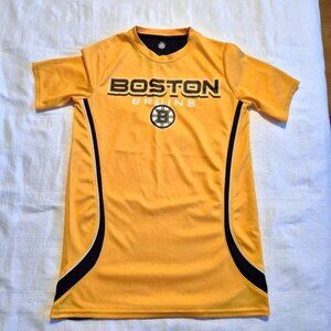 Boston Bruins mens size Small or 34/36 gold short sleeve shirt VGUC